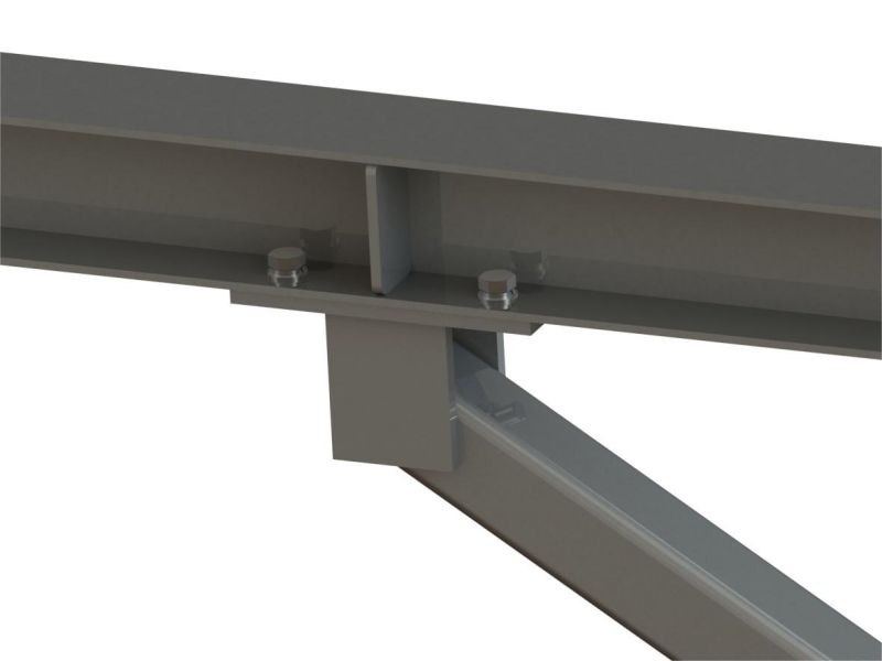 Detailed view of solar carport mounting system